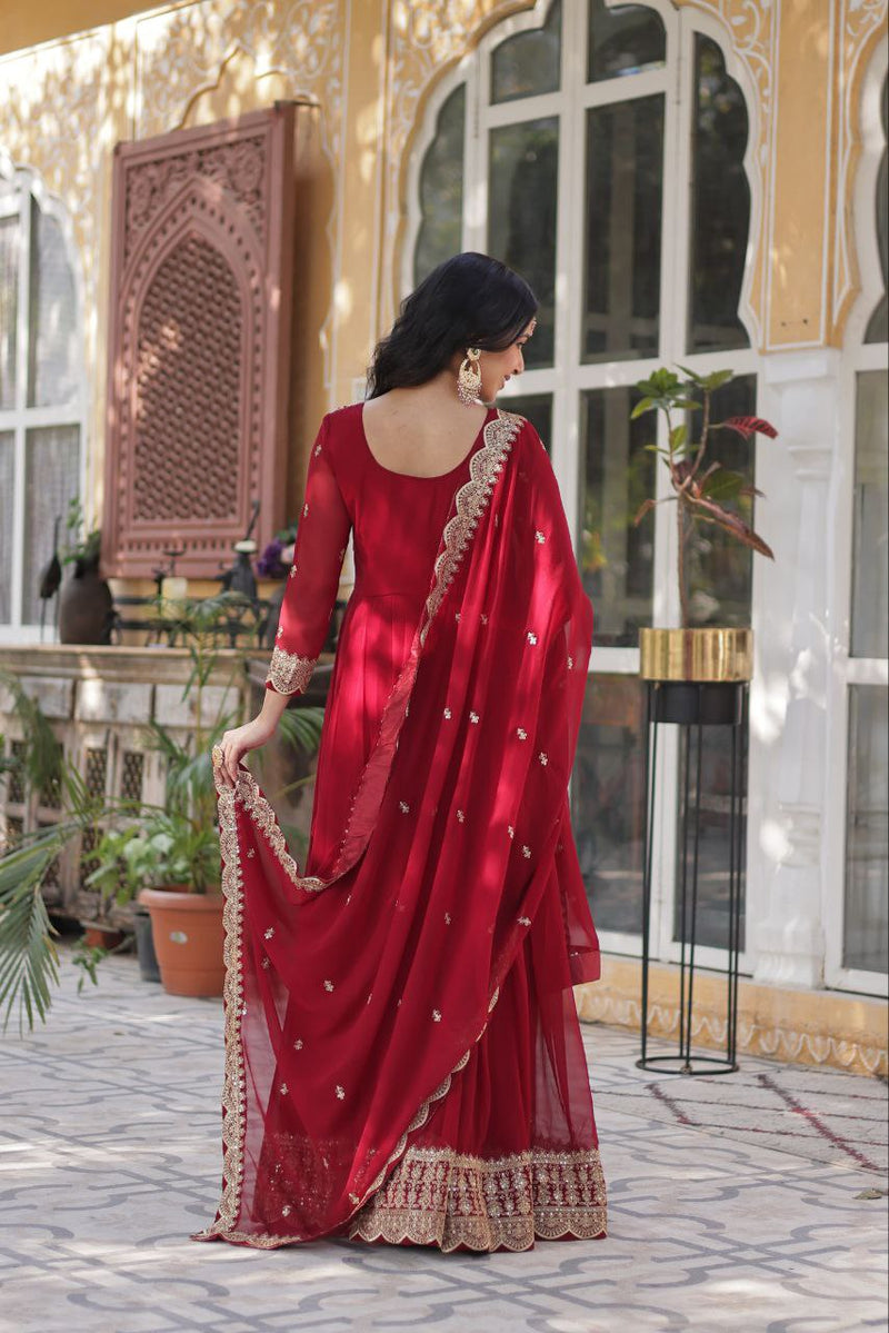 Bleached Cedar and Red Premium Designer Readymade Gown Collections.