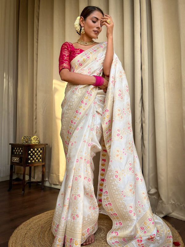 French Green Banarasi Uppada Silk Saree