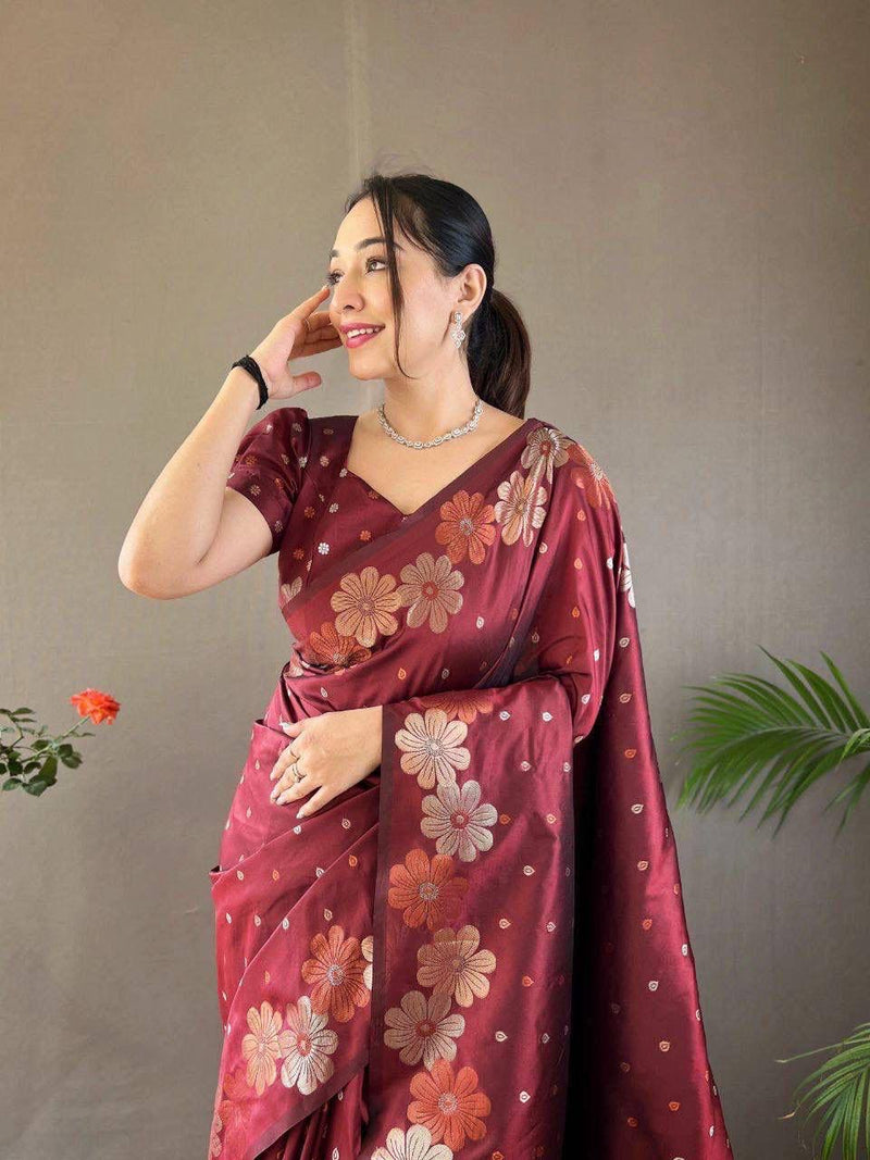 Nice Color Soft Lichi Silk Ordinary Design Rich Pallu Saree