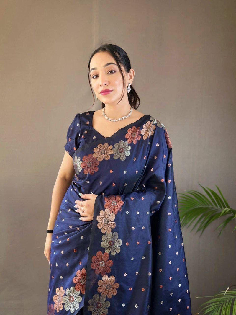 Nice Color Soft Lichi Silk Ordinary Design Rich Pallu Saree