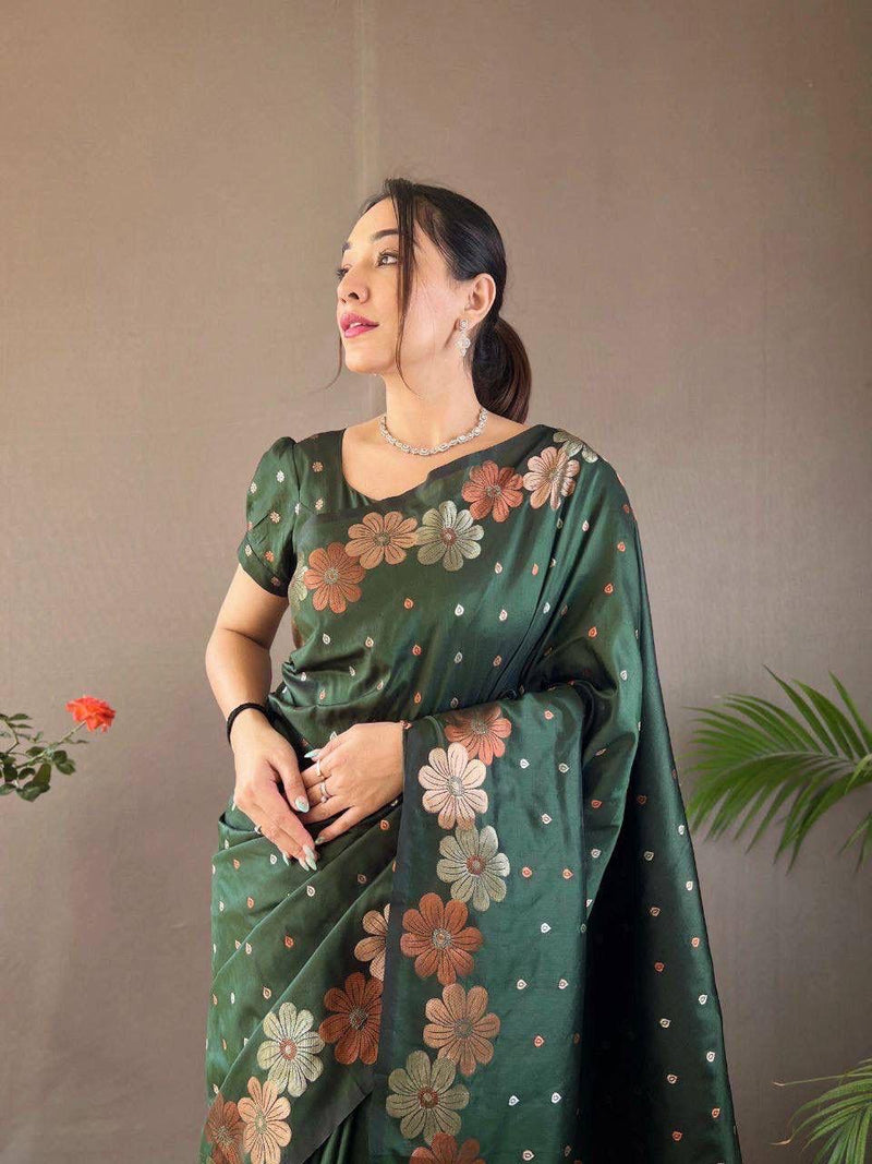 Nice Color Soft Lichi Silk Ordinary Design Rich Pallu Saree