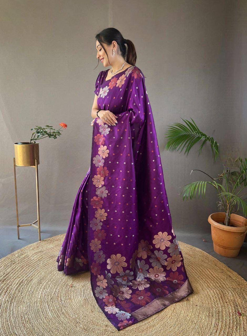 Nice Color Soft Lichi Silk Ordinary Design Rich Pallu Saree