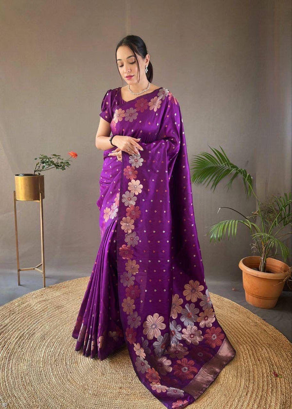 Nice Color Soft Lichi Silk Ordinary Design Rich Pallu Saree