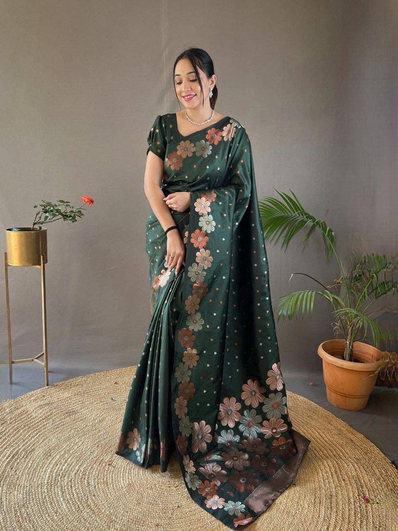 Nice Color Soft Lichi Silk Ordinary Design Rich Pallu Saree