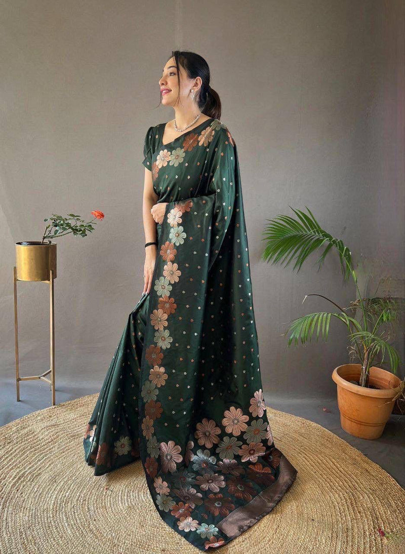 Nice Color Soft Lichi Silk Ordinary Design Rich Pallu Saree