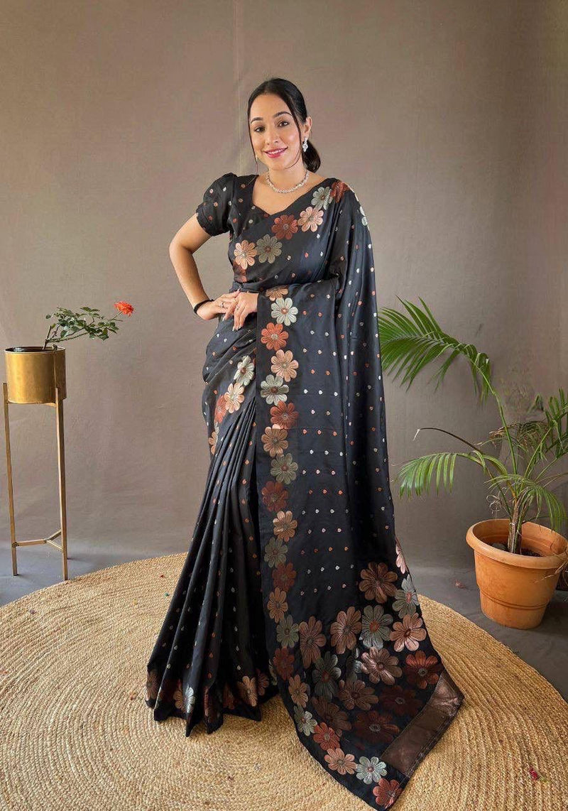 Nice Color Soft Lichi Silk Ordinary Design Rich Pallu Saree