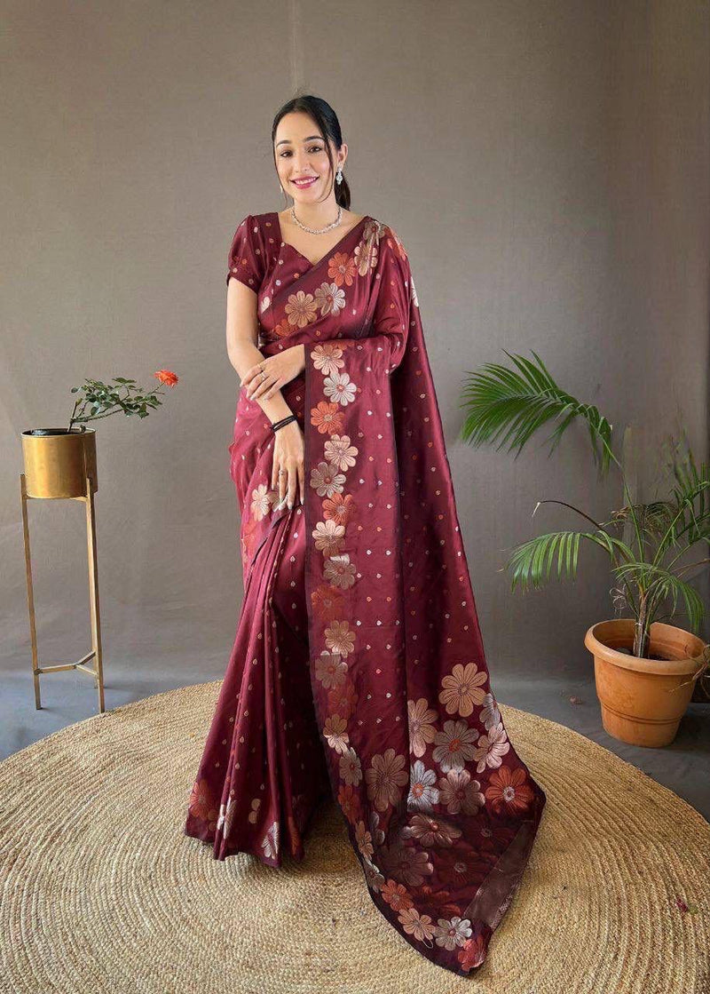 Nice Color Soft Lichi Silk Ordinary Design Rich Pallu Saree