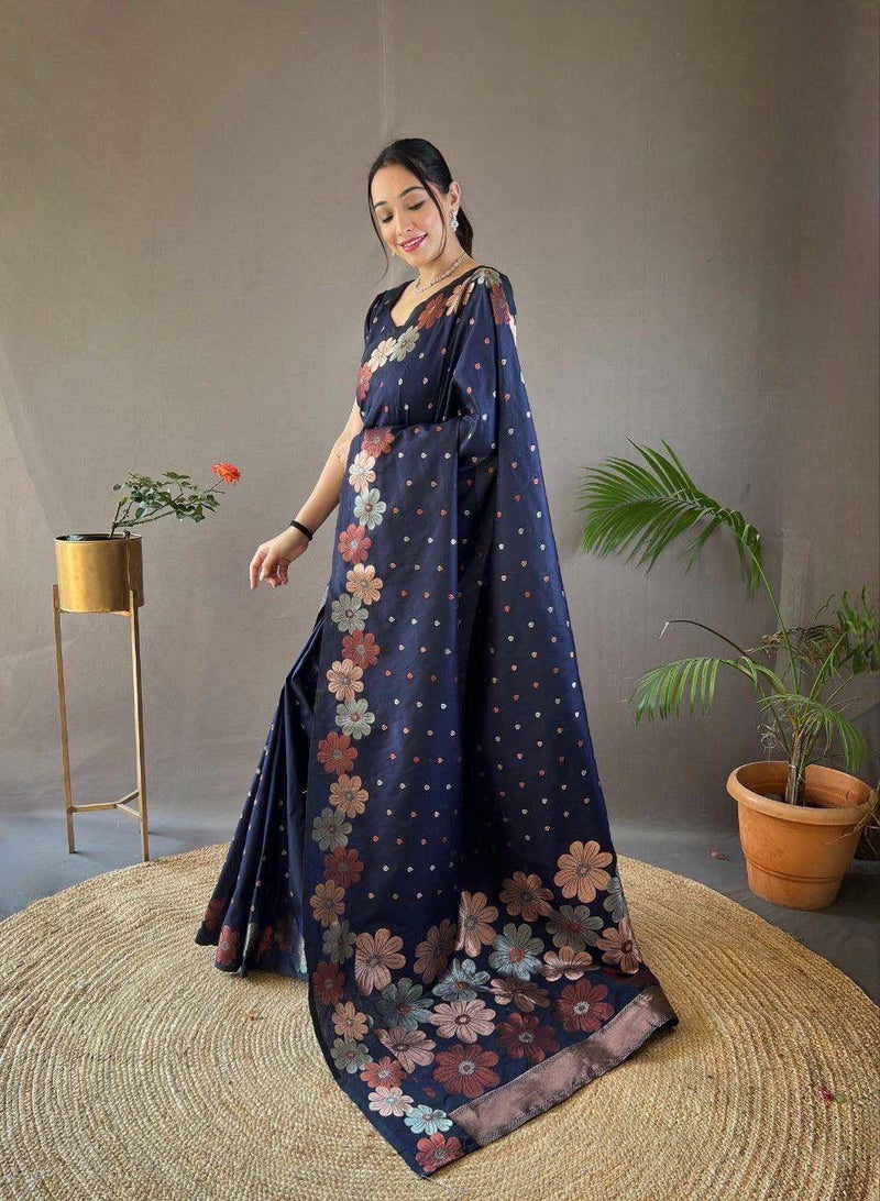 Nice Color Soft Lichi Silk Ordinary Design Rich Pallu Saree