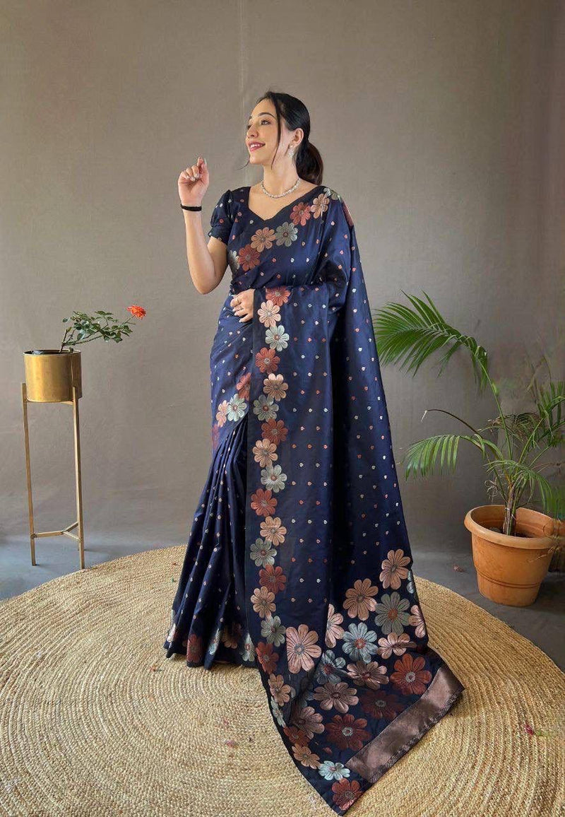 Nice Color Soft Lichi Silk Ordinary Design Rich Pallu Saree