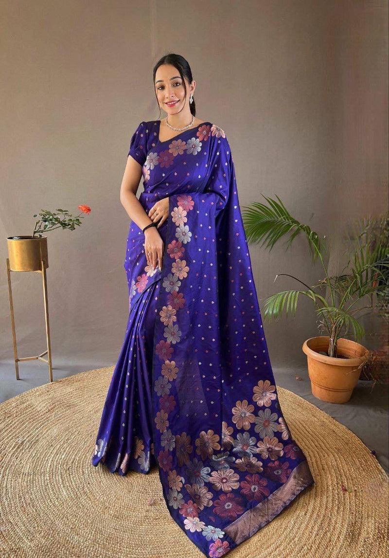 Nice Color Soft Lichi Silk Ordinary Design Rich Pallu Saree