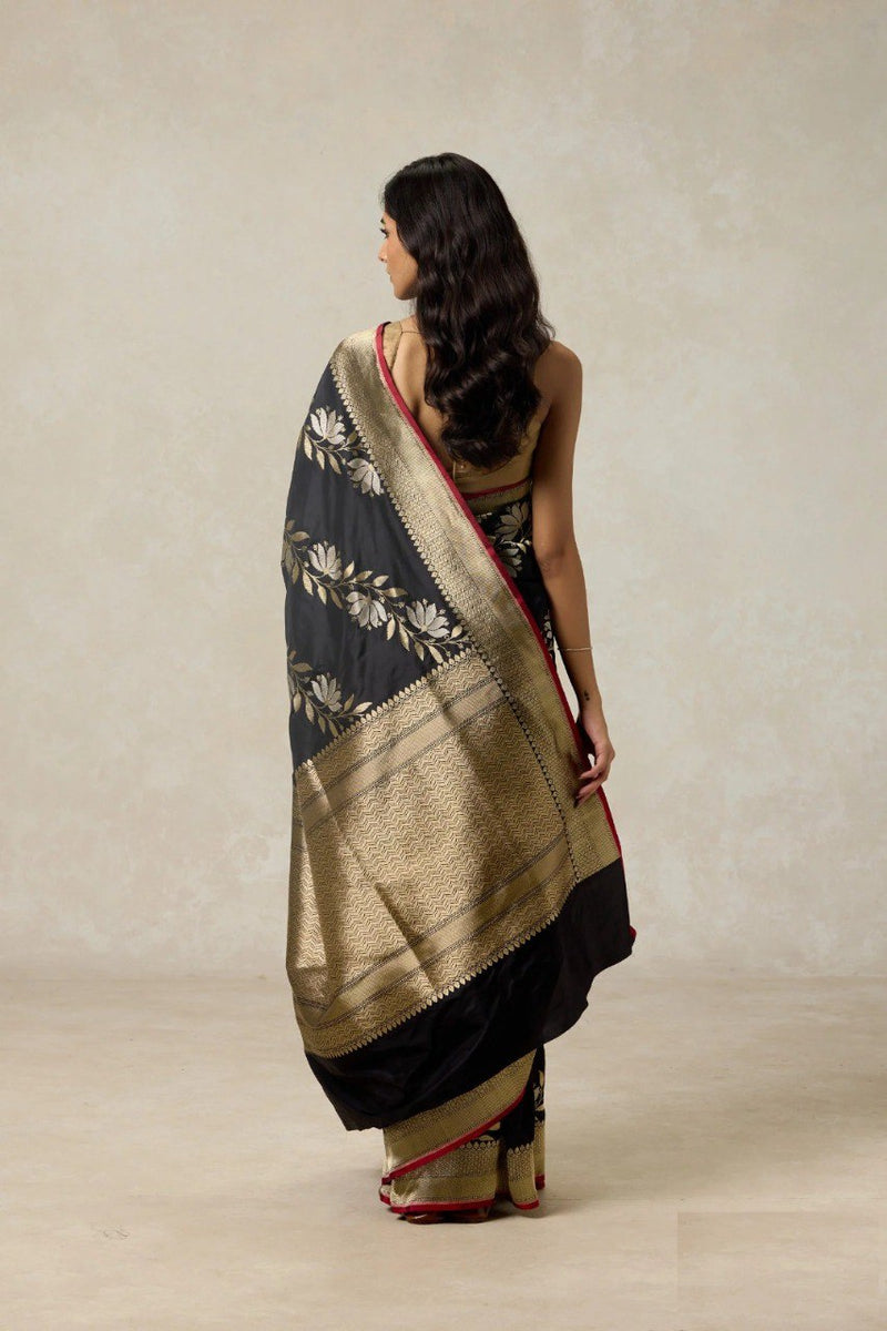 Black Sarees for Women by Banarasi Soft Silk