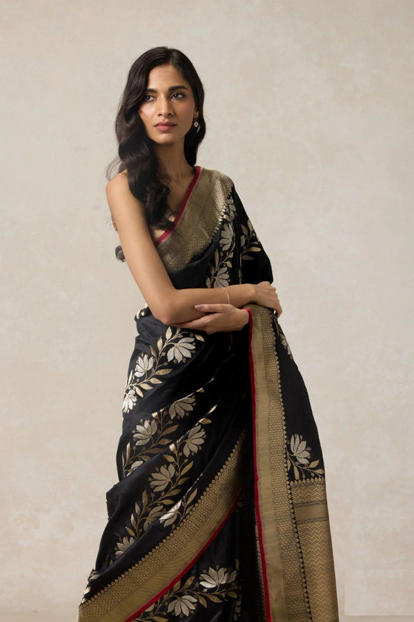 Black Sarees for Women by Banarasi Soft Silk
