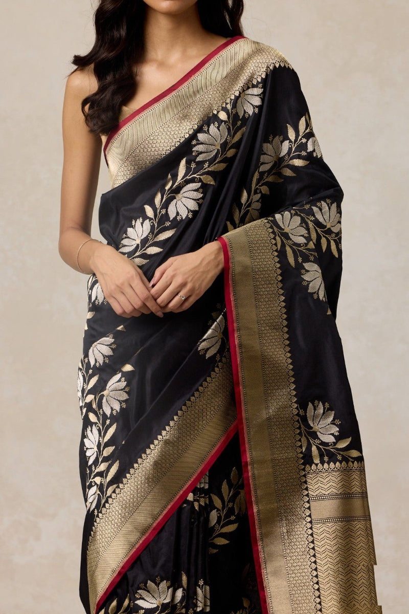 Black Sarees for Women by Banarasi Soft Silk
