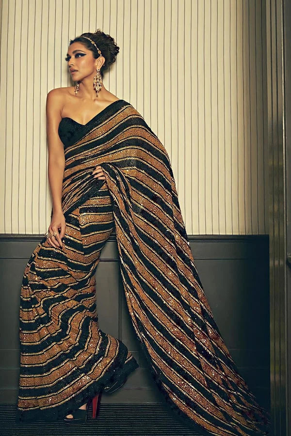 Bollywood Celebrity Deepika Padukone Inspired Saree
