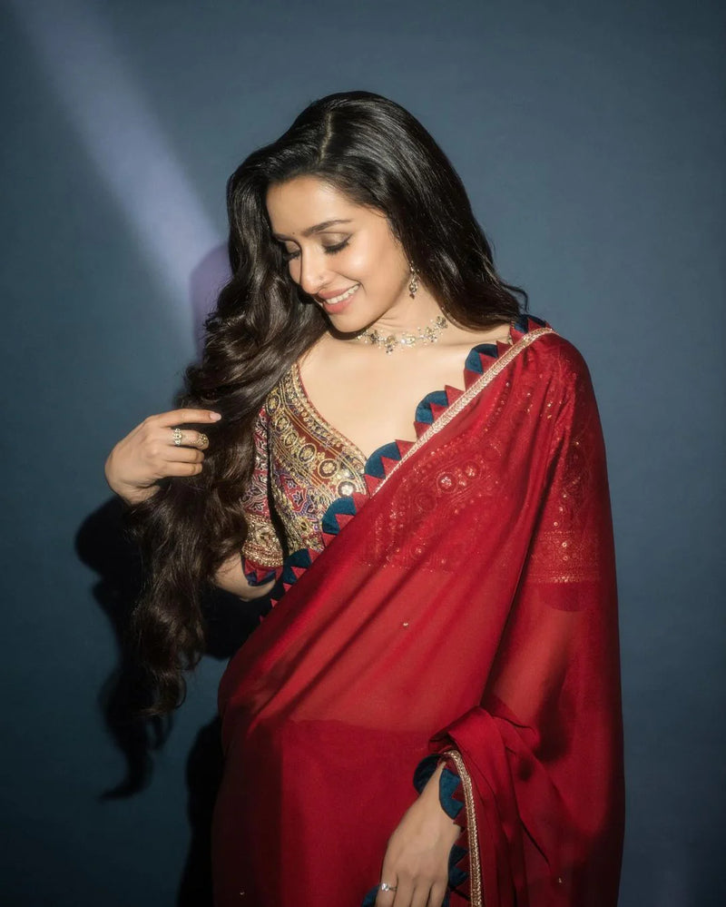 Shradhha Kapoor Inspired Rangoli Silk Saree with Blouse