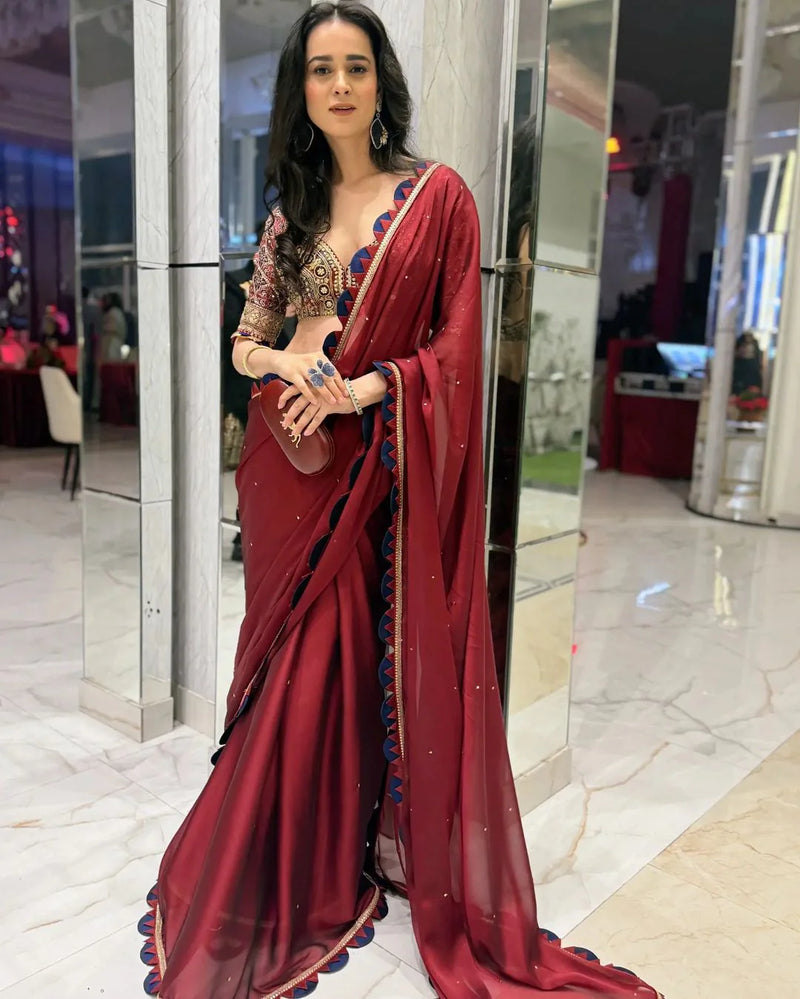 Shradhha Kapoor Inspired Rangoli Silk Saree with Blouse
