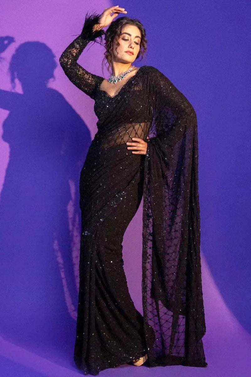 Black Saree for College Farewell Party