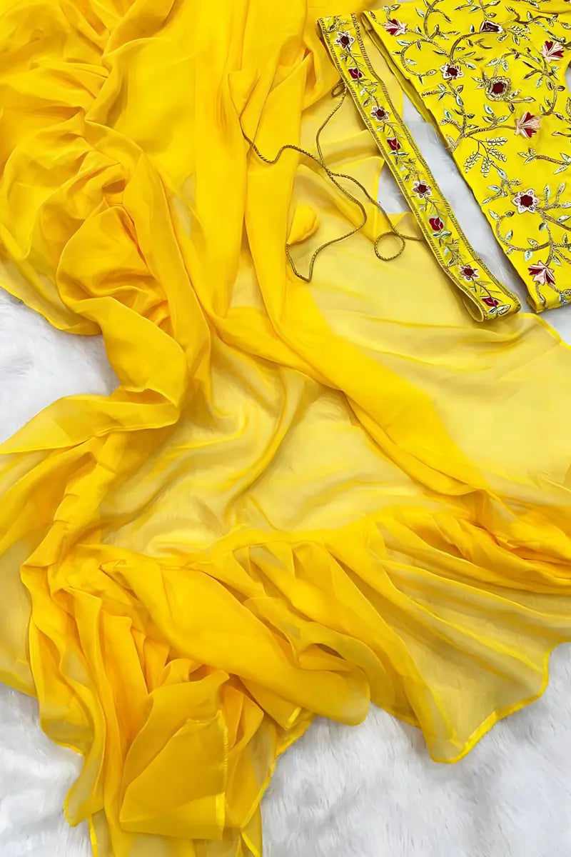 Stylish Designer Ready-to-Wear Saree for Girls