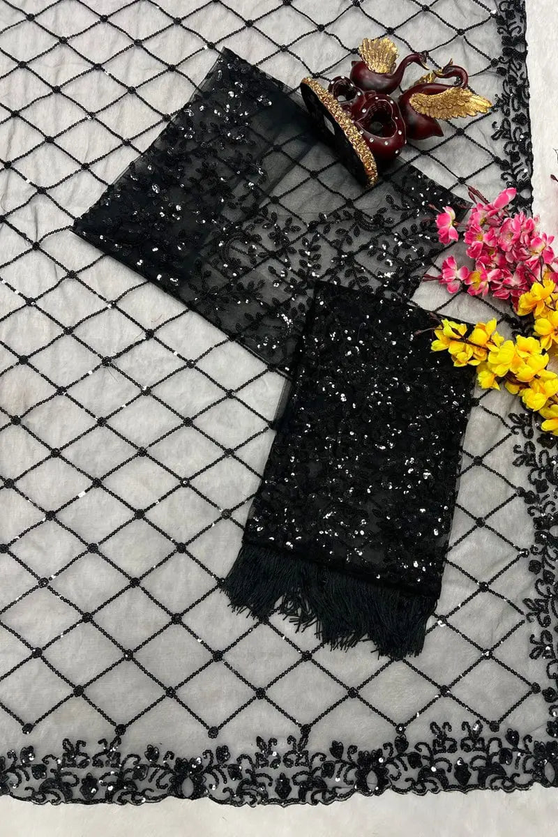 Black Saree for College Farewell Party