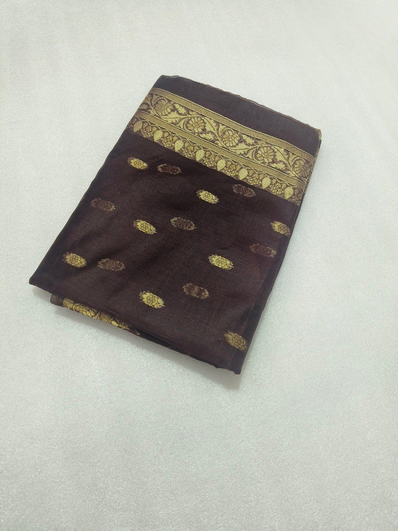 Rich Deep Brown Kasturi Fancy Saree